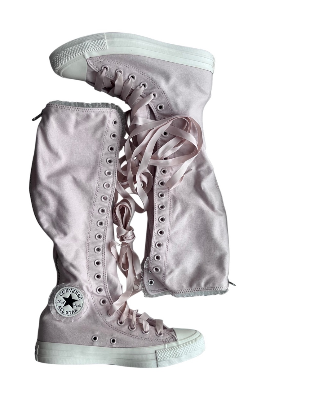 Converse Tall Lace-Up Knee-High Canvas Boots in Pale Pink - Picture 12 of 12
